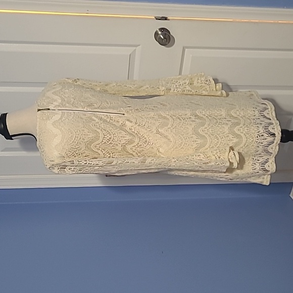 Altar'd State Crochet Romantic Midi Dress with Solid Inlay - Picture 3 of 5